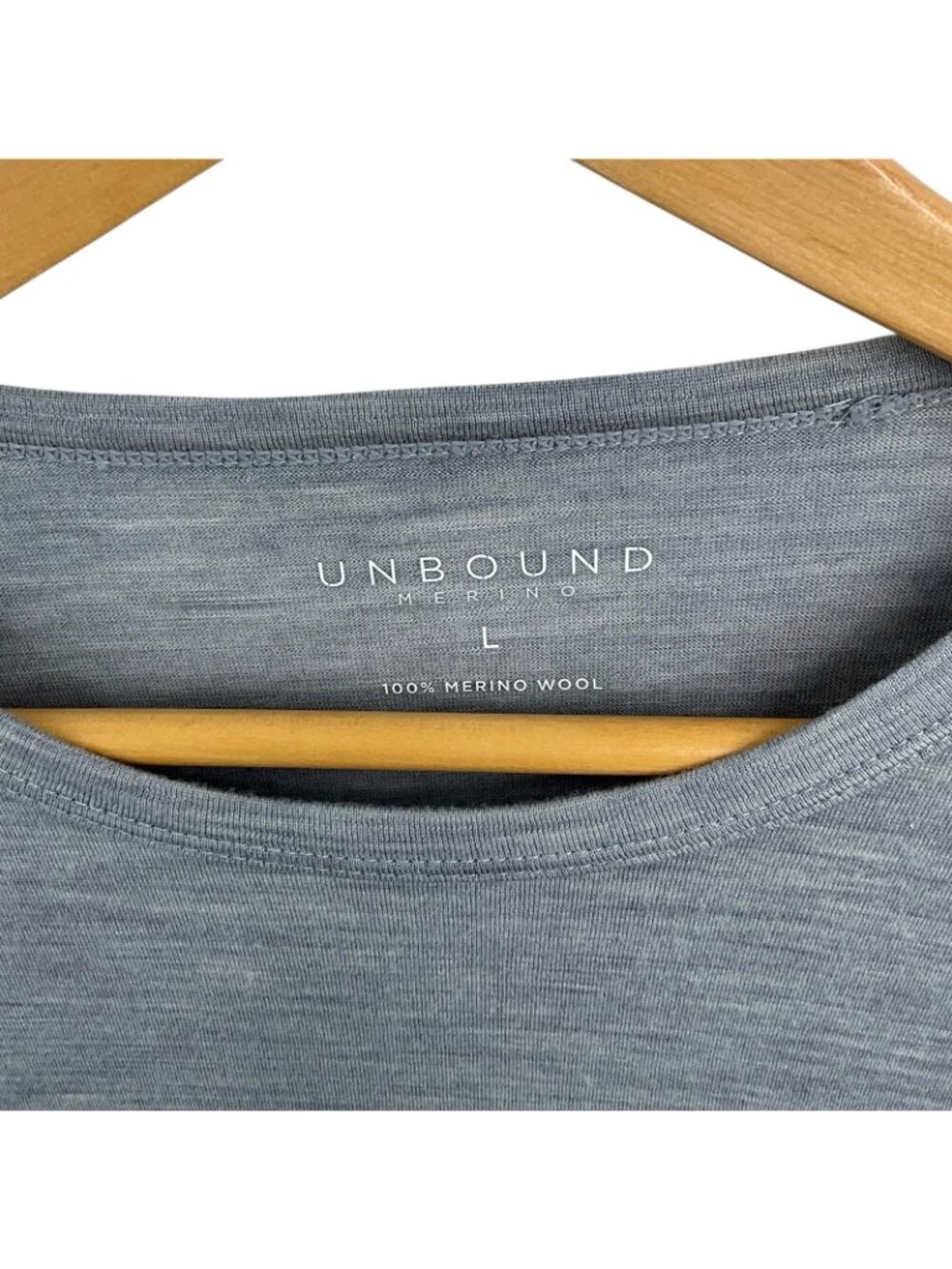Unbound Merino Long Sleeve Shirt Mens Large Gray 100% Merino Wool Tagless - Picture 3 of 11